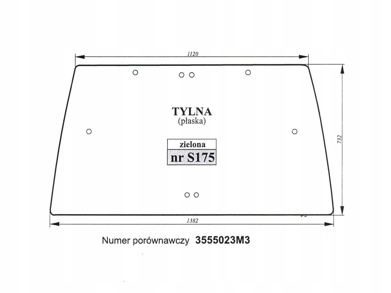 SZYBA TYLNA LANDINI LEGEND 105 115 120 3554890M2 3