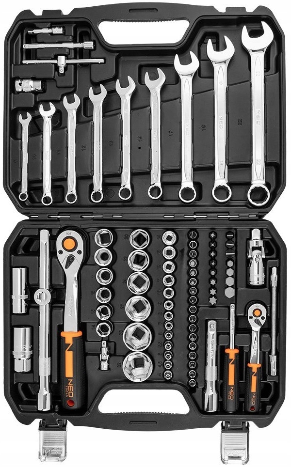 KLUCZE NASADOWE NeoTools 10-059 1/2|1/4 [82szt] Liczba elementów w zestawie 82