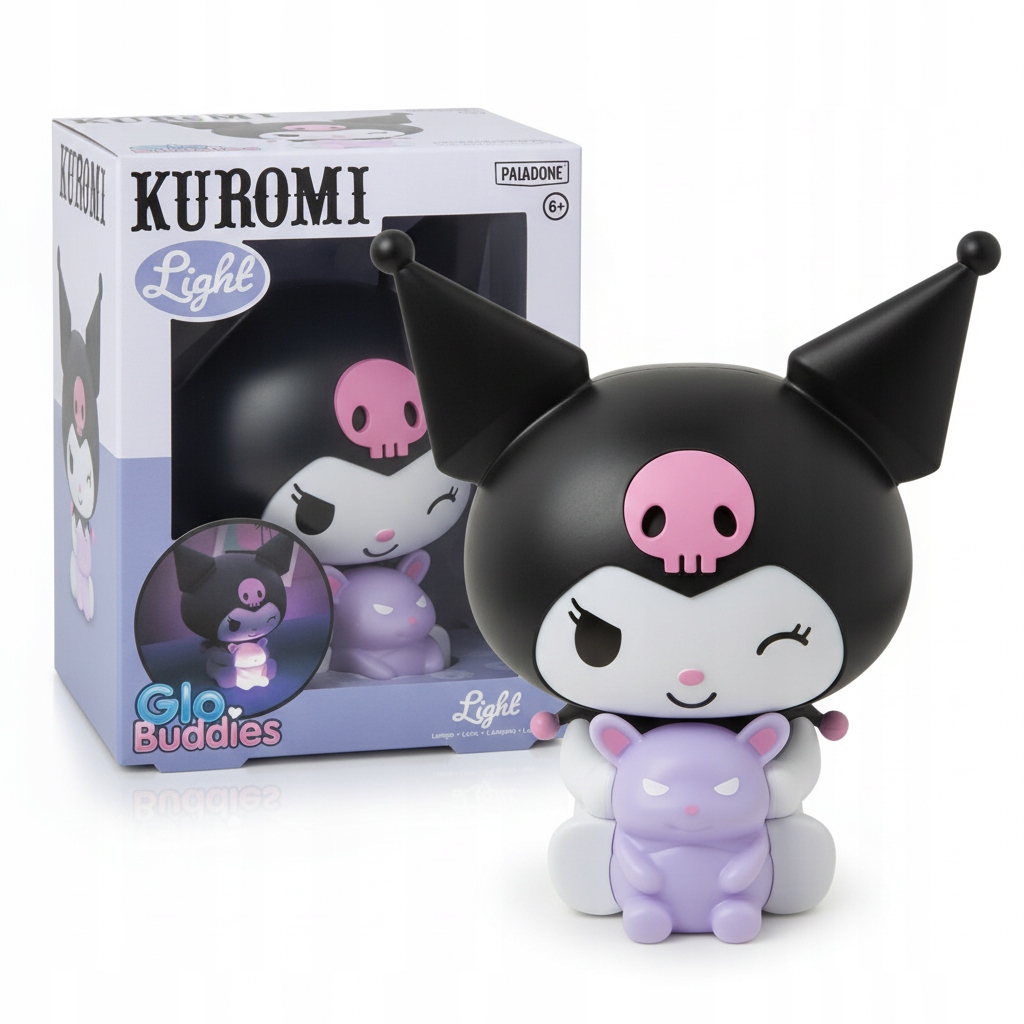 Paladone Sanrio Kuromi Lampička 16 cm noční do dětského pokoje GloBuddies