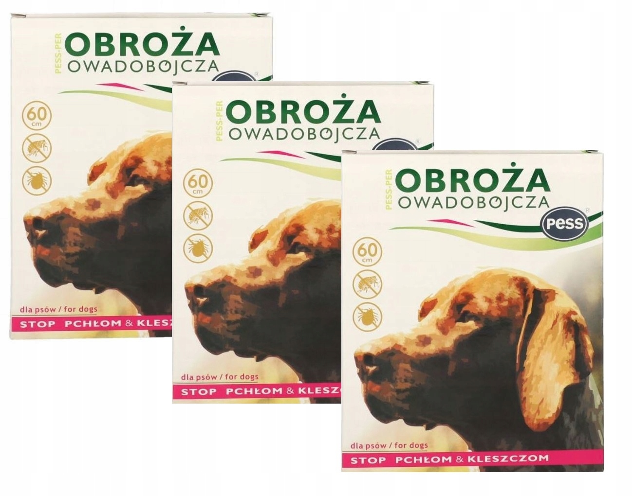 

Pess Obroża Na Pchły I Kleszcze Dla Psa 60cm 3szt