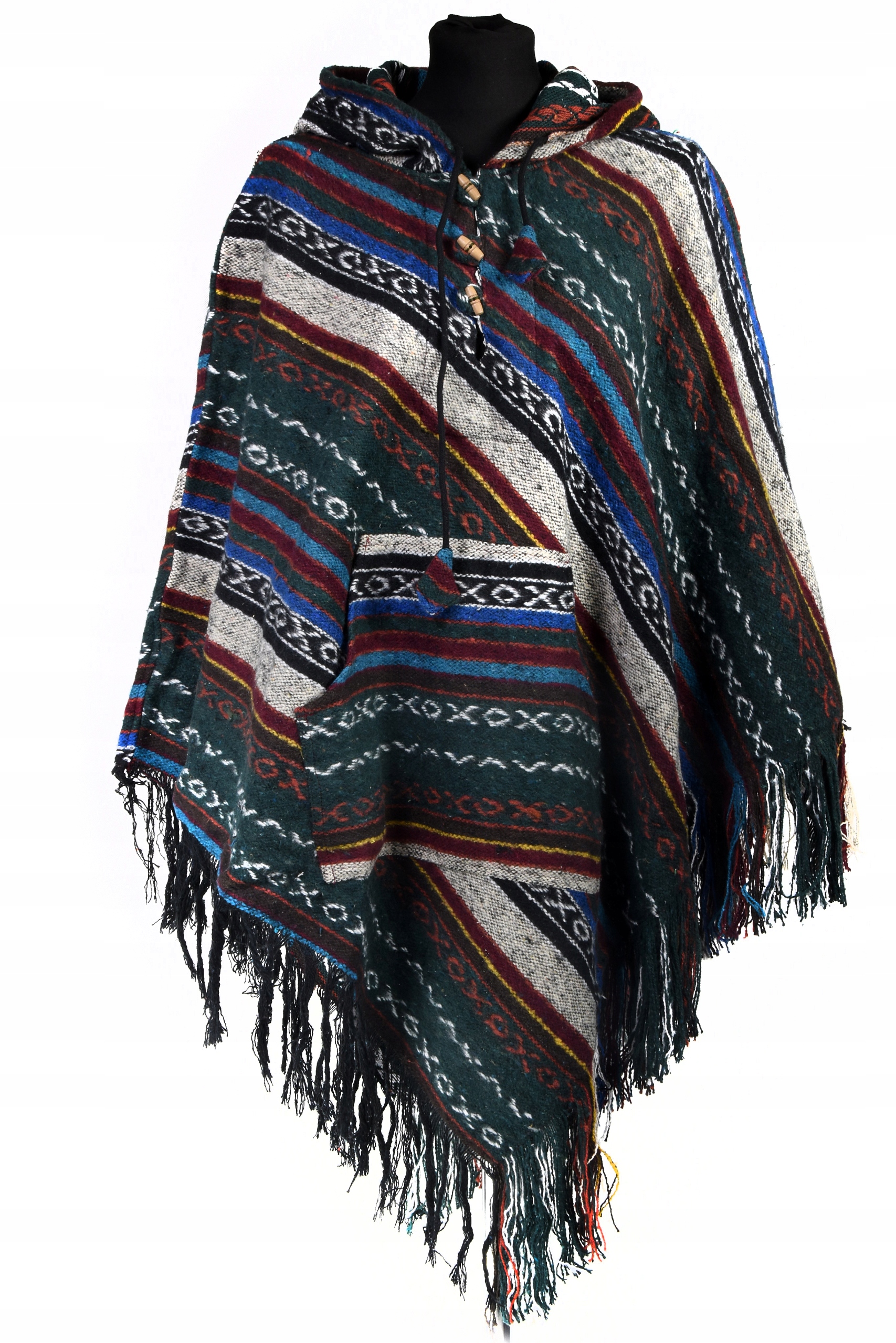 Nepálské Pončo Třásně Etno orient Pled