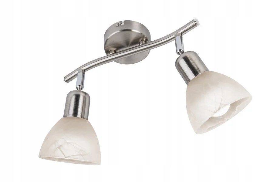 Stropní svítidlo dvojitá niklová skleněná stínidla nastavitelná 25 cm Reality