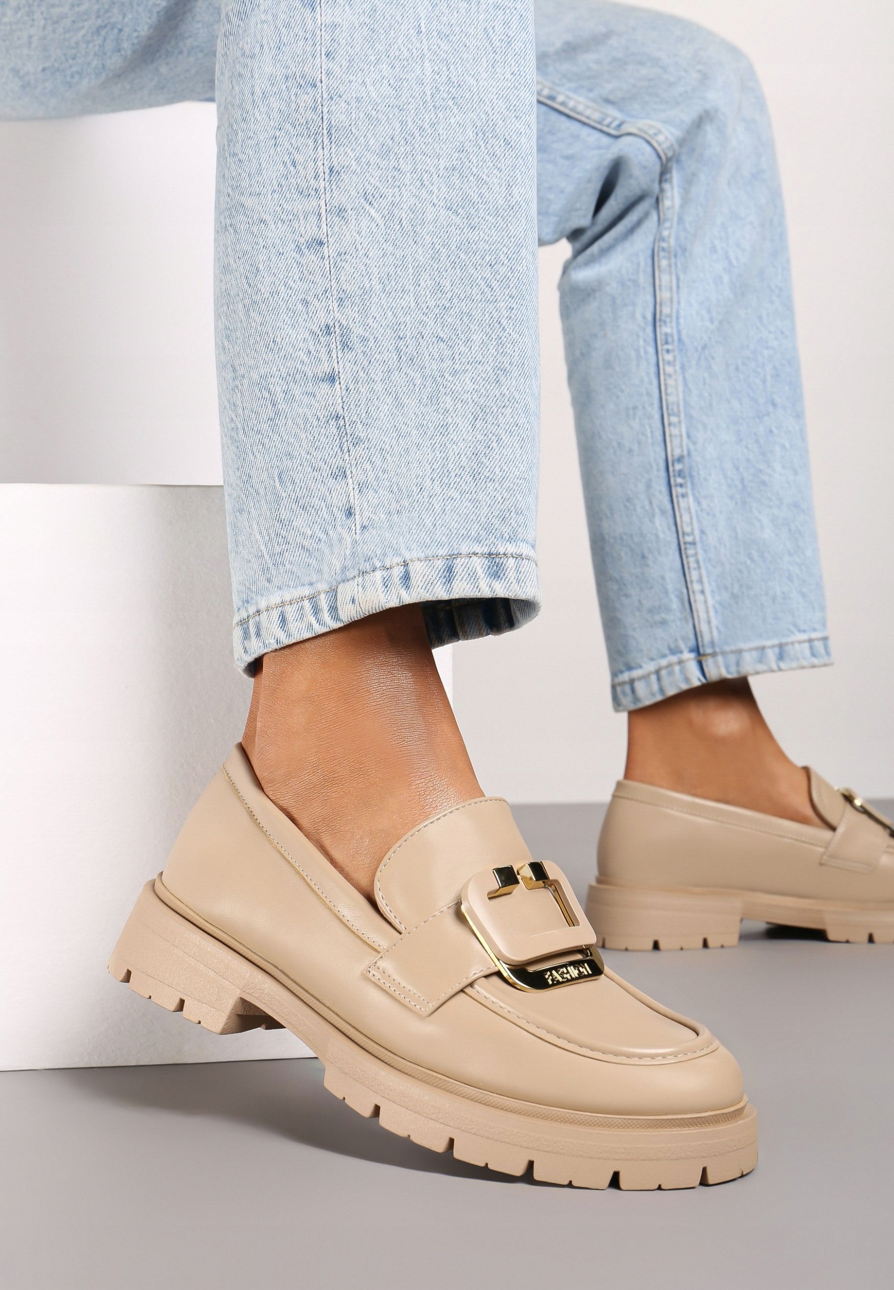 Born2Be Béžové dámské mokasíny 41 Ekokůže Casual