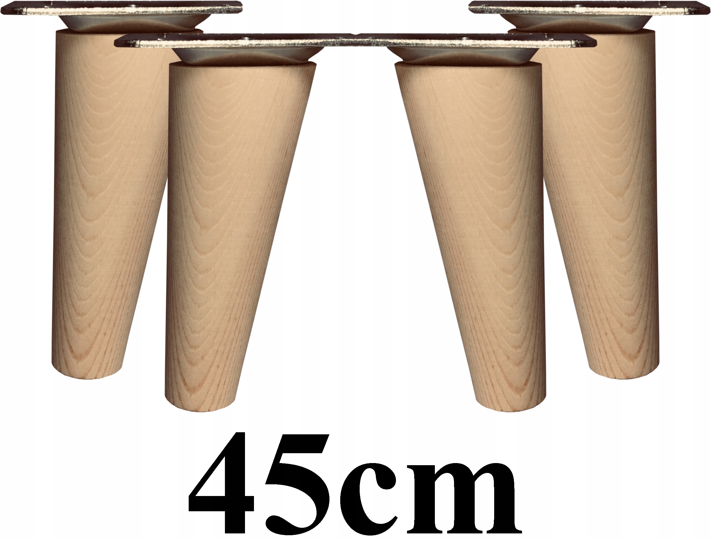 

Nogi Nóżki drewniane skośne 45cm 4szt blachy