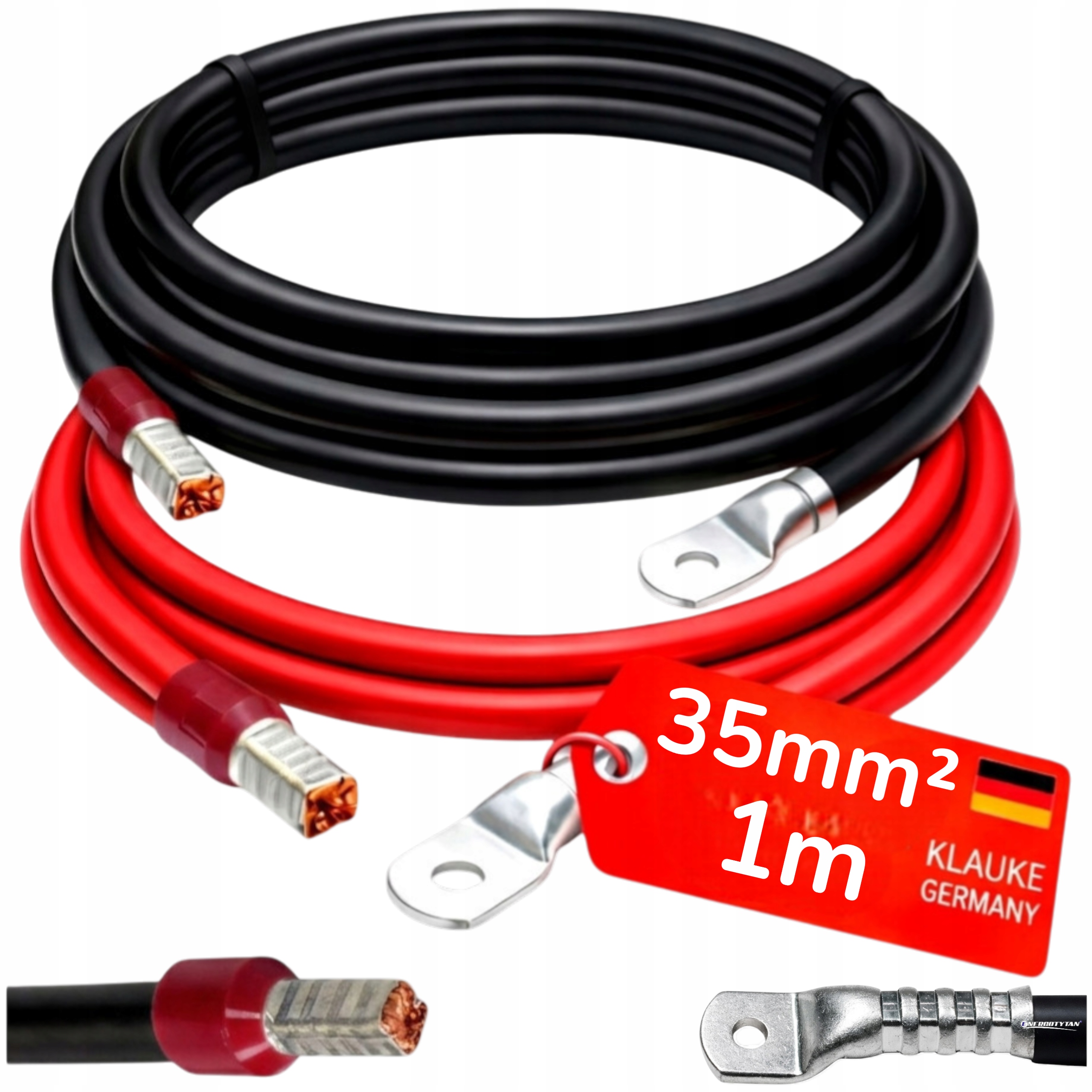 100 cm Kabel pro akumulátory a inventář Lgy 35/8 Germany 2x35 mm2-1 m