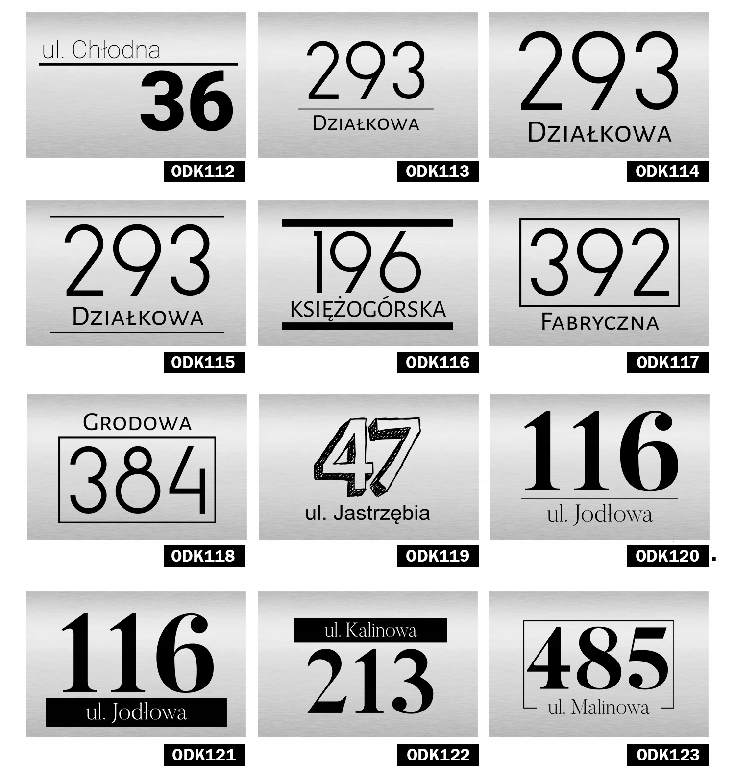 TABLICZKA adresowa DIBOND 3x32x21 3D WIELE WZORÓW Kolor Inox