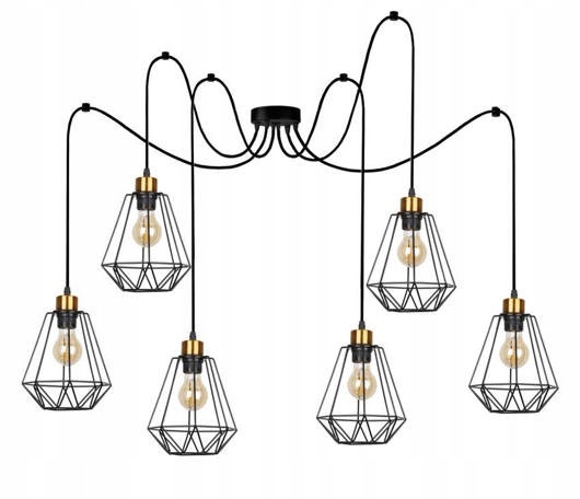 Závesné priemyselné svietidlo 6XE27 Primo Candellux