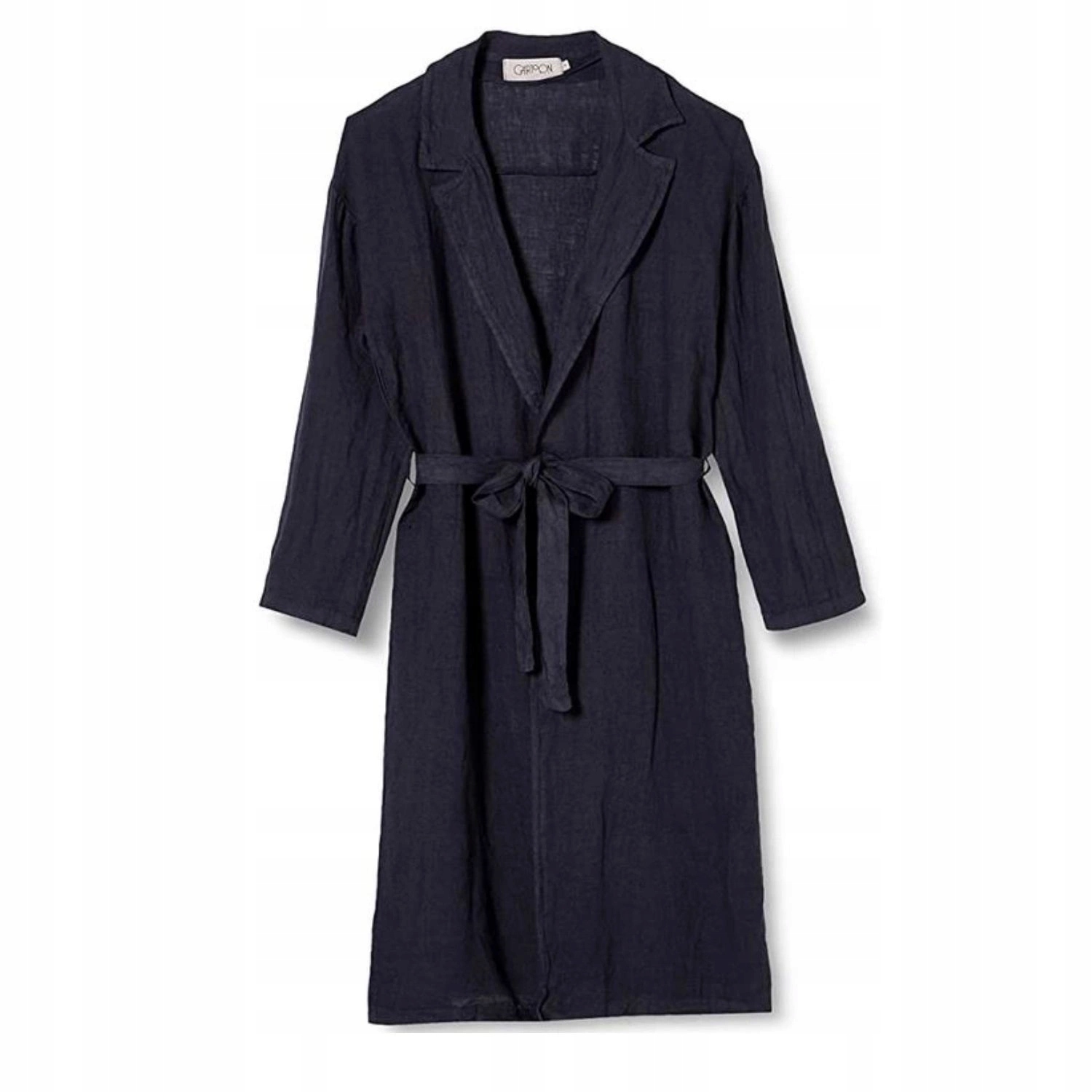 Dámský lněný kabát Cartoon tmavě modrý jarní sako s dlouhým přehozem vel. M