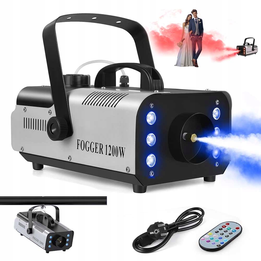 Výrobník Kouře Mlha Dýmovnice Světelný Efekt Led Rgb Silný 1200W S Dálkovým Ovládáním