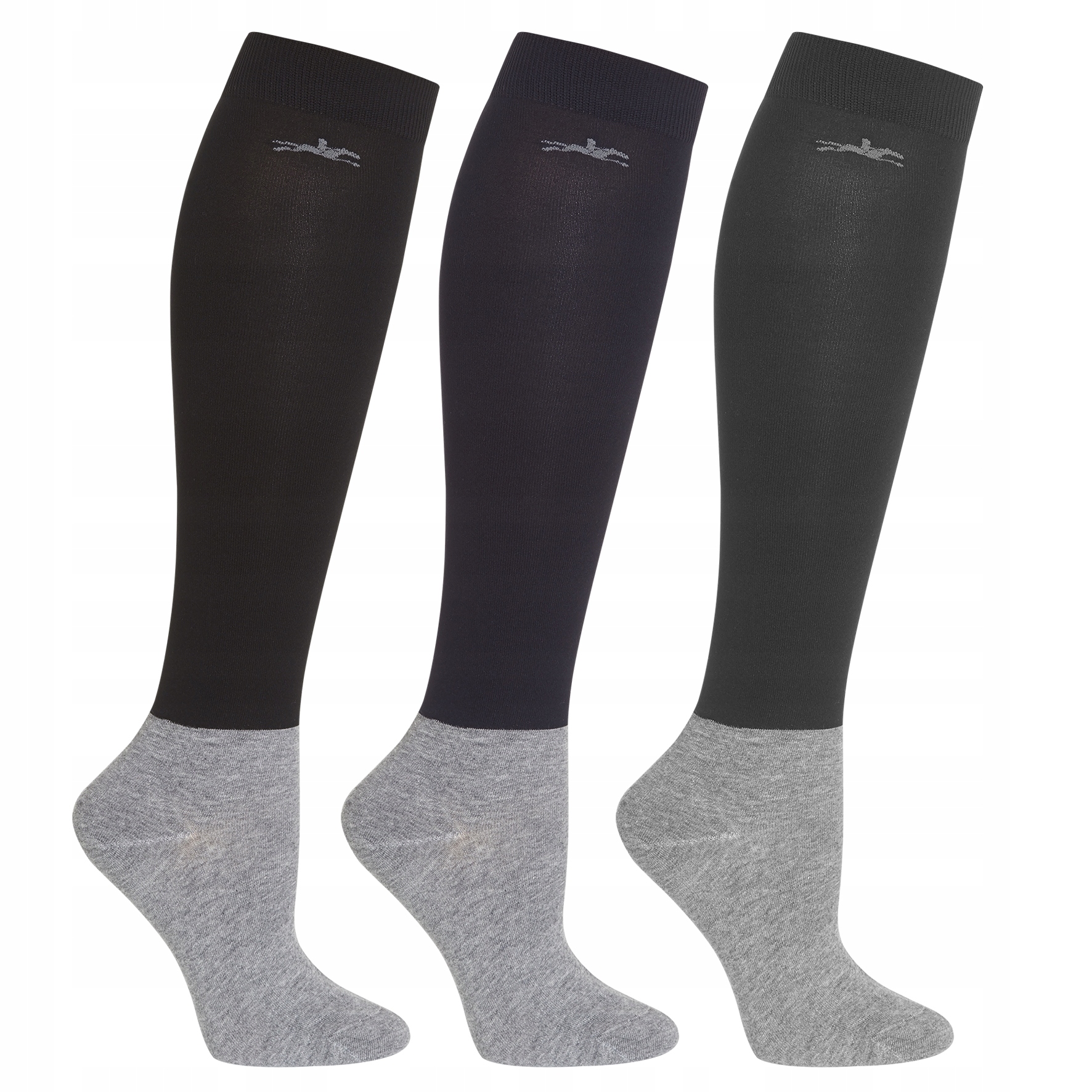 Schockemöhle, Podkolanówki Show, 3-PACK, Black/navy/grey 36-41