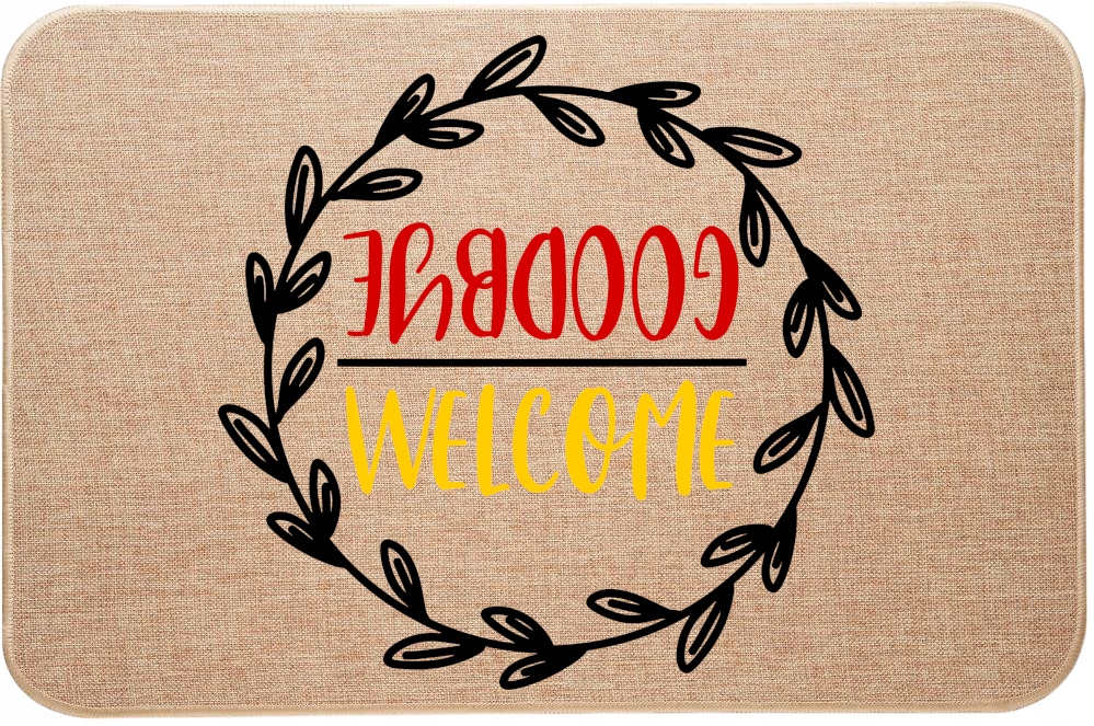 Vchodová Stěračka pod dveře z lnu Welcome Goodbye Ahoj Sbohem