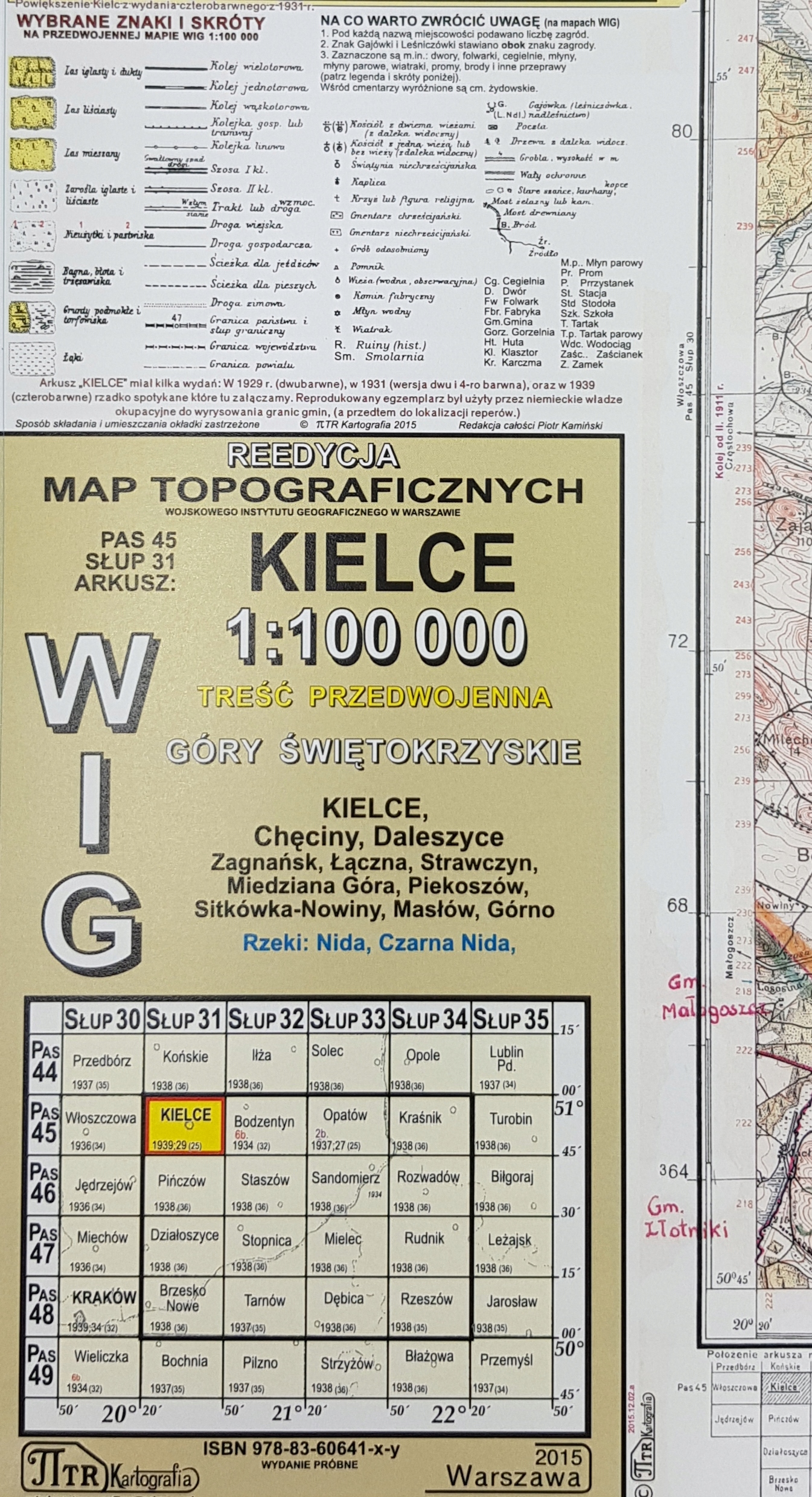 Mapa Wig Kielce P45 S31 reedycja
