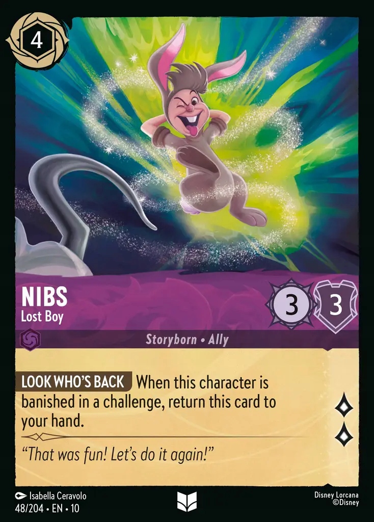 Disney Lorcana 10WHI #048 Nibs Lost Boy Foil