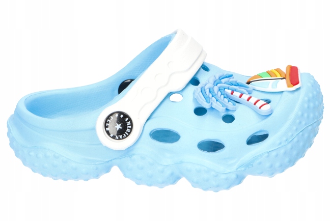 AMERICAN CLUB NH131 KLAPKI OGRODOWE SANDAŁY PIANKOWE PLAŻOWE DZIECIĘCE B 26 Kolor niebieski