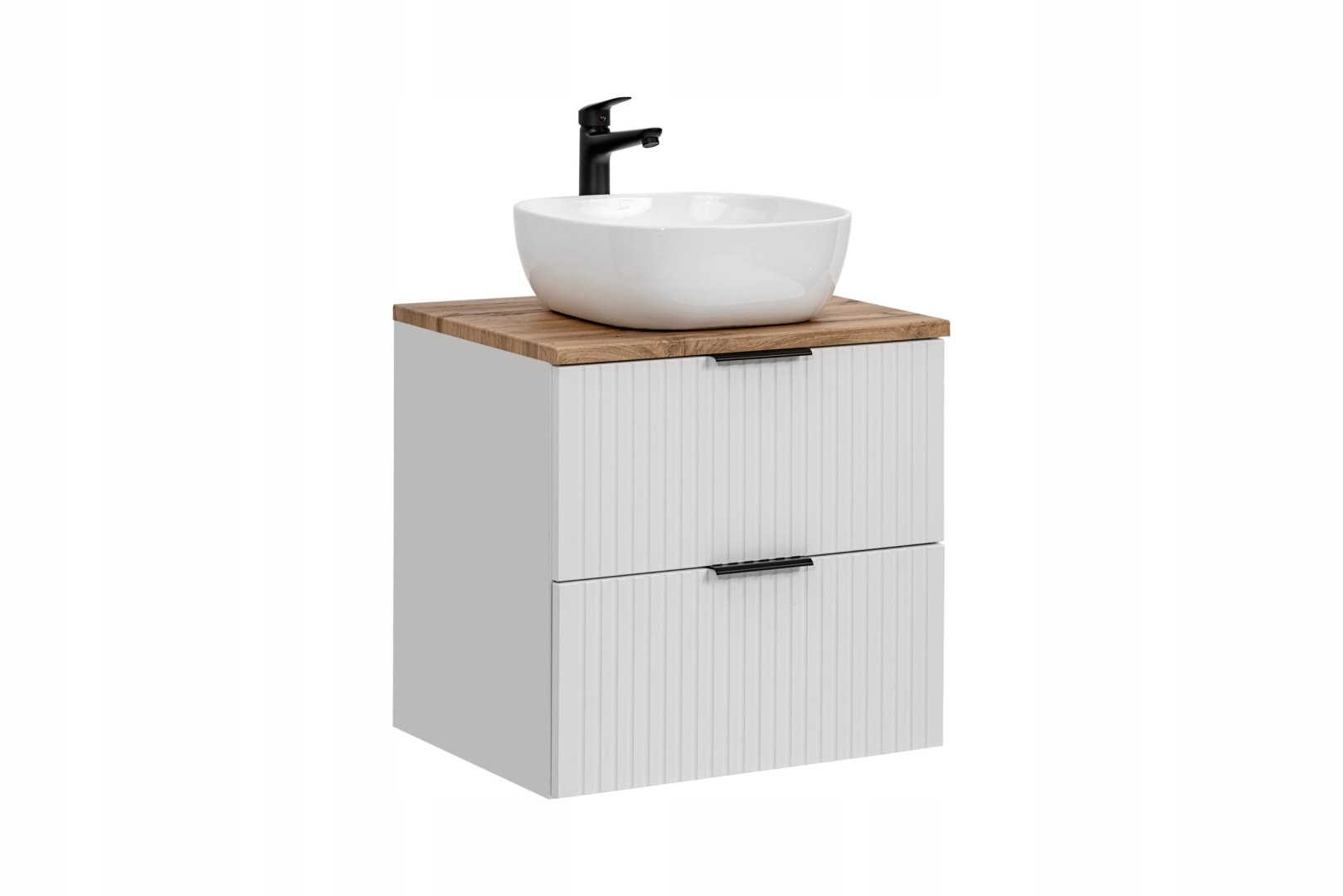 Zestaw meblowy Adel White 60cm z blatem i umywalką nablatową Smile