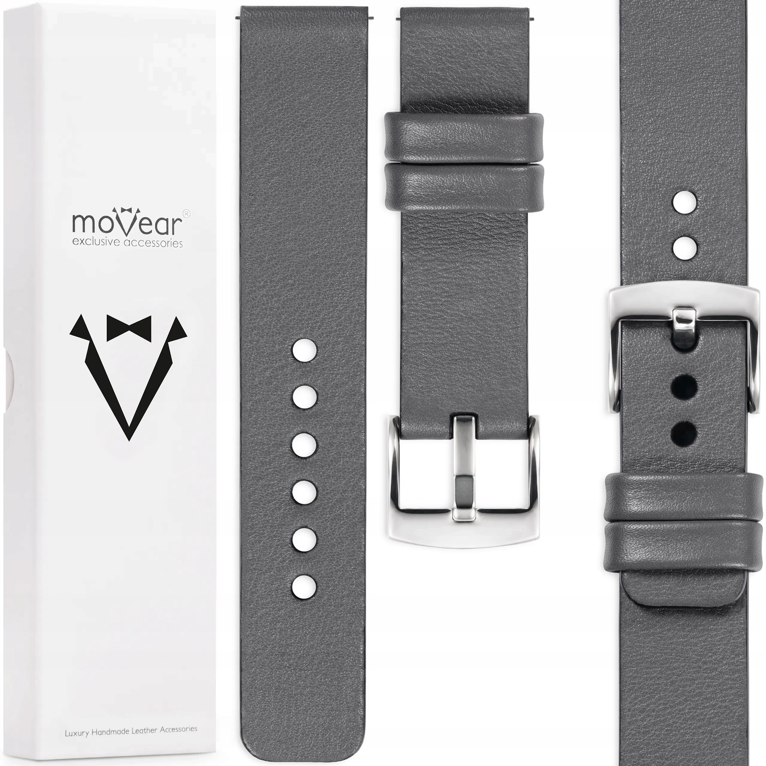 Řemínek 22 mm pro prémiové hodinky, exkluzivní kožený Polský Movear