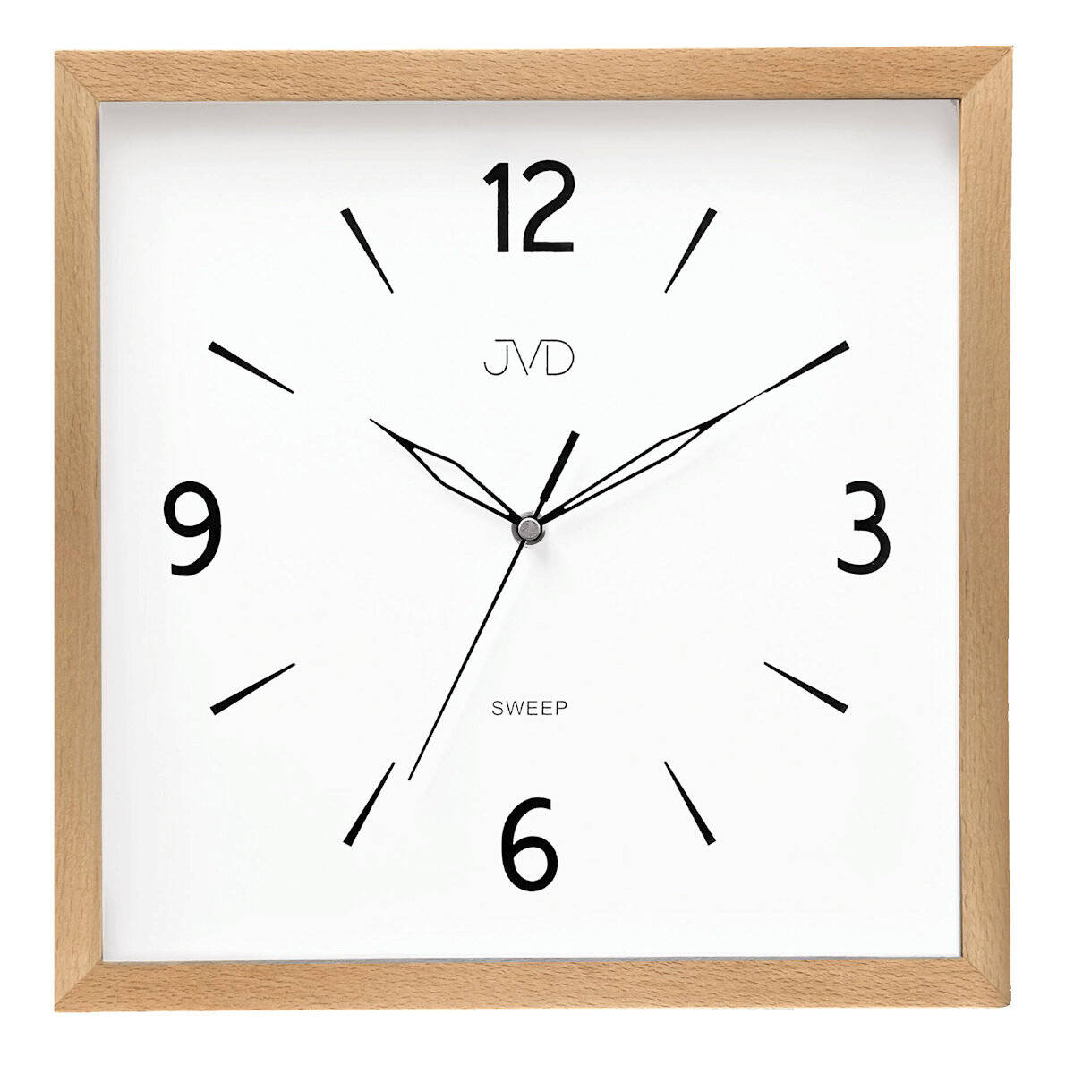 Čitateľné Štvorcové Tiché Drevené Nástenné Hodiny Jvd NS24020.68 30 cm