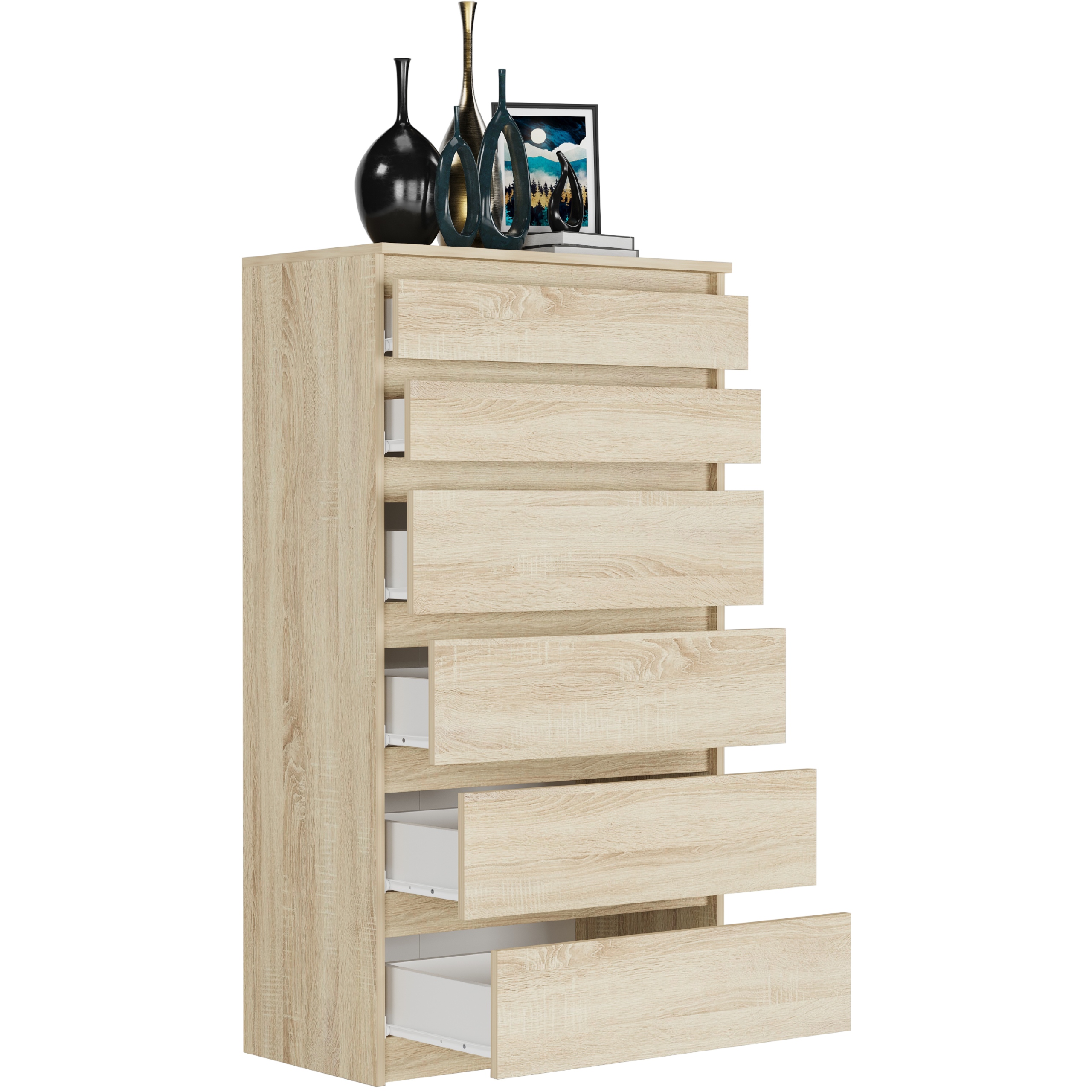 NOWOCZESNA KOMODA SZAFKA 6 SZUFLAD SONOMA R-6 SONOMA