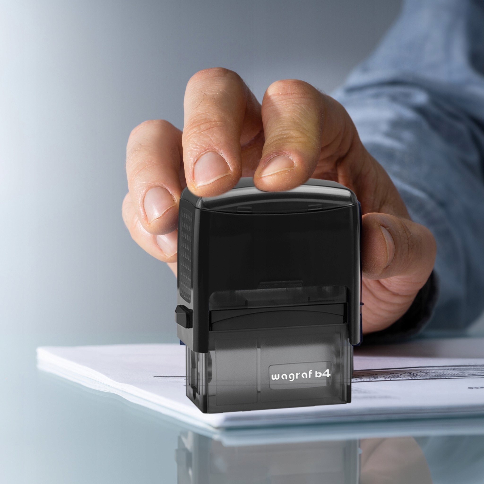 PIECZĄTKA WAGRAF B4s DO 8 LINII FIRMOWA IMIENNA BIUROWA PROJEKT + GUMKA Kolor odbicia czarny czerwony fioletowy niebieski zielony