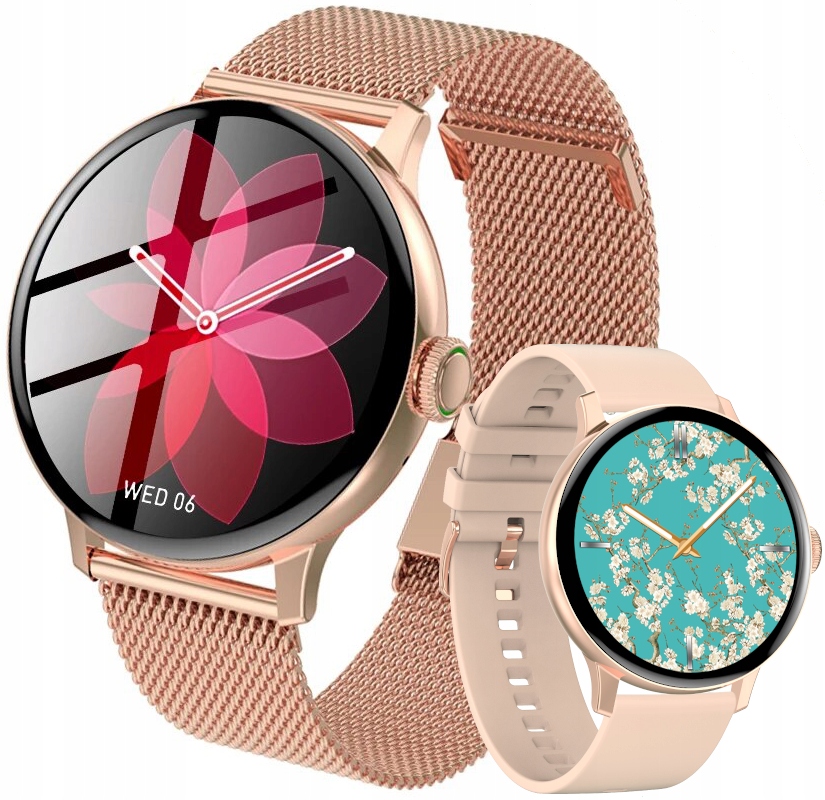 

Smartwatch Zegarek Damski Rozmowy Ekg Puls 2 Paski