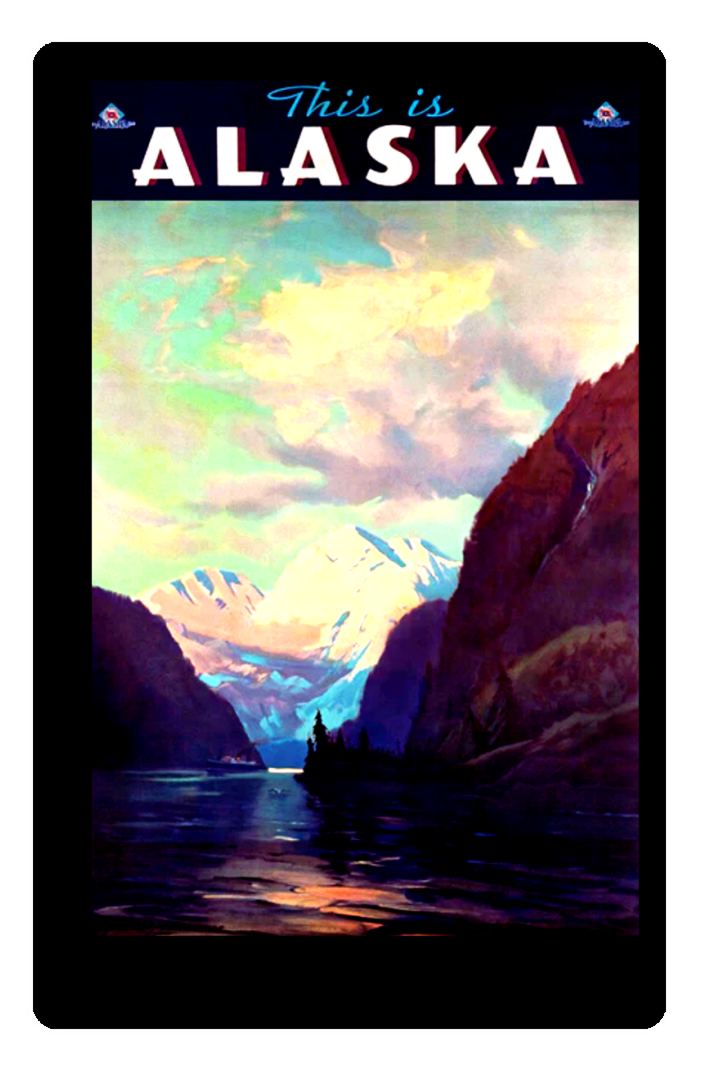 

Magnes stara reklama Alaska podróże 1935
