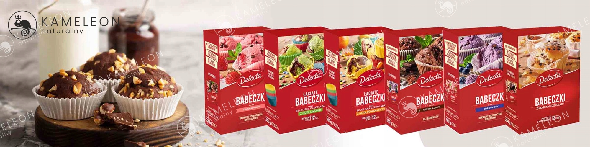 Delecta BABECZKI MIX 6 RODZAJÓW 1,72KG 72 babeczki Produkt nie zawiera orzechów