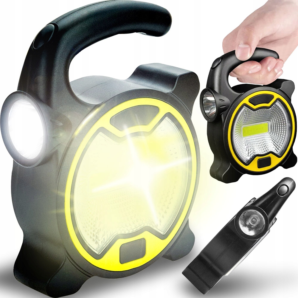 MOCNA LAMPA BOCZNA LATARKA HALOGEN LAMPKA WARSZTATOWA COB LED Z UCHWYTEM