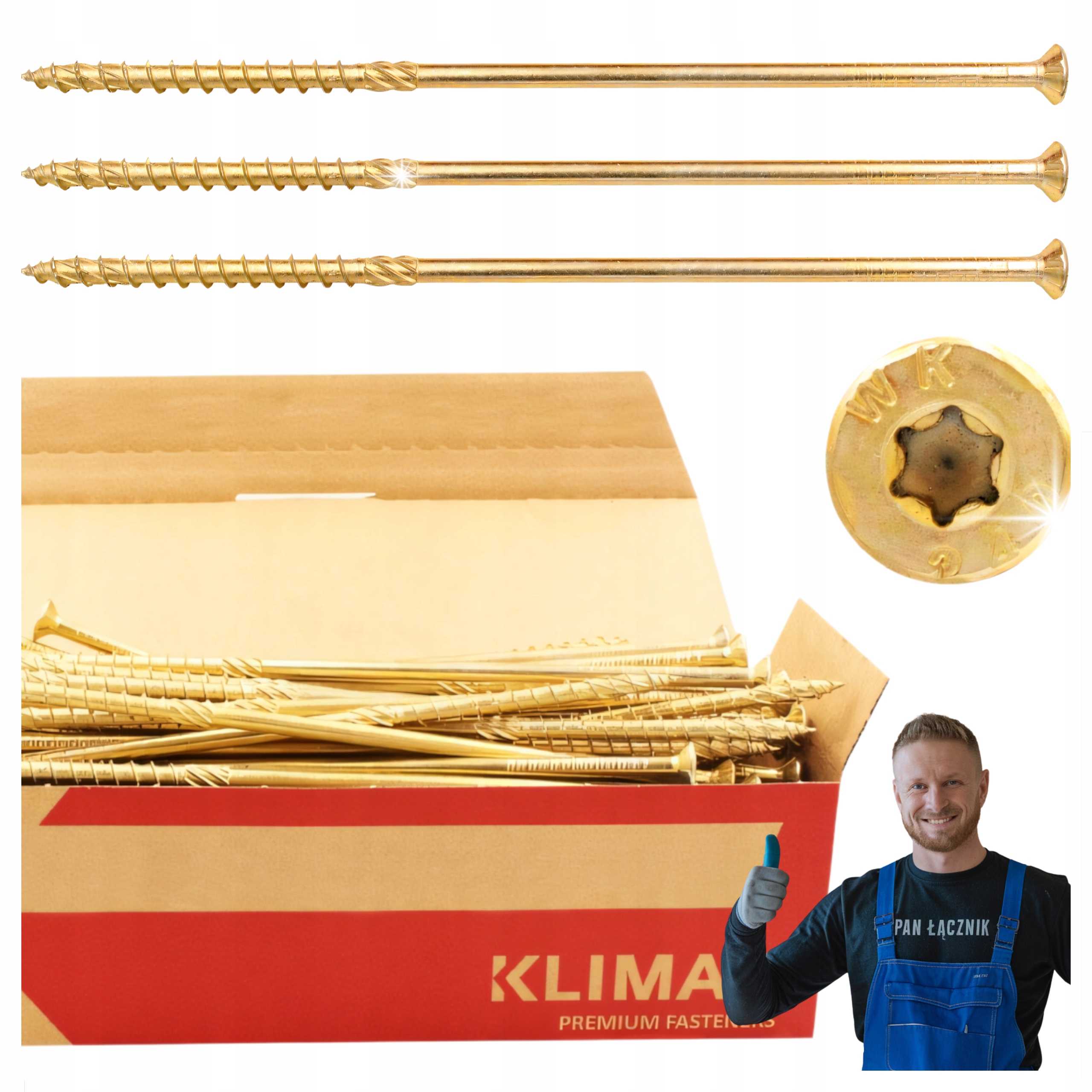 Tesařské Vruty Do Dřeva 6x260 Kuželové Torx 100ks WKCS-60260 Klimas