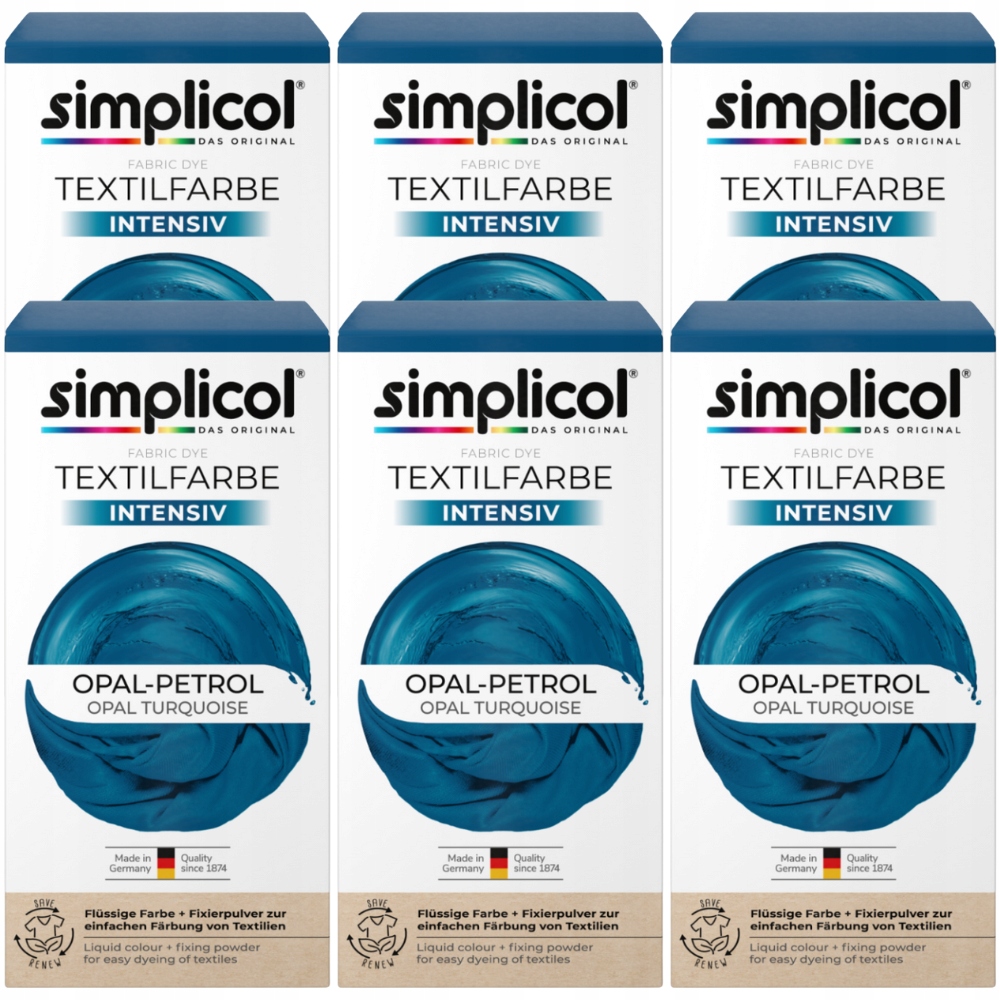 Levně Simplicol Intensiv barvivo pro tkaniny Opal-Petrol 6 kusů