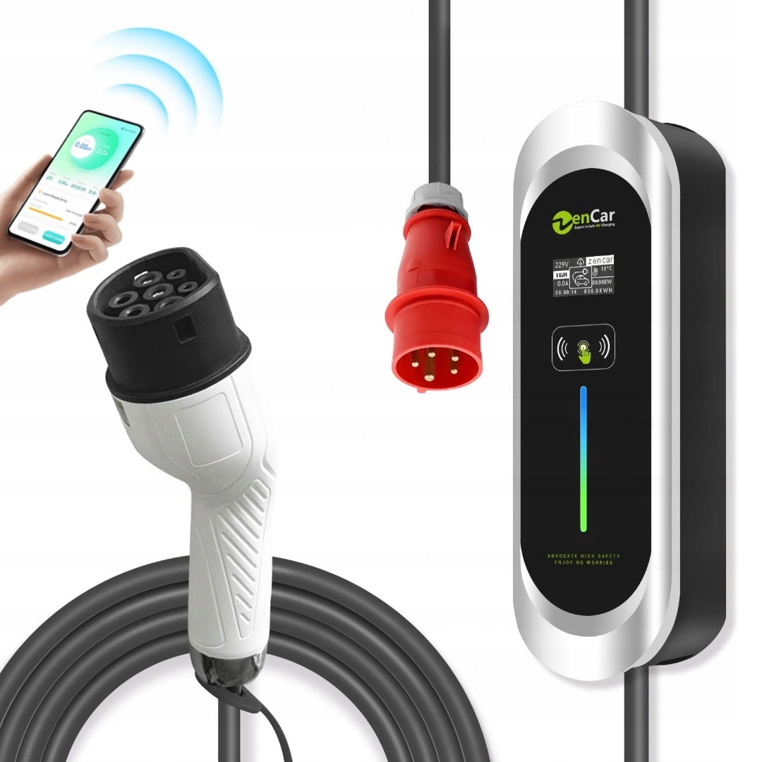 Nabíječka New Zencar 11 kW, 6.5 m, držáky ovládání aplikací přes Lte