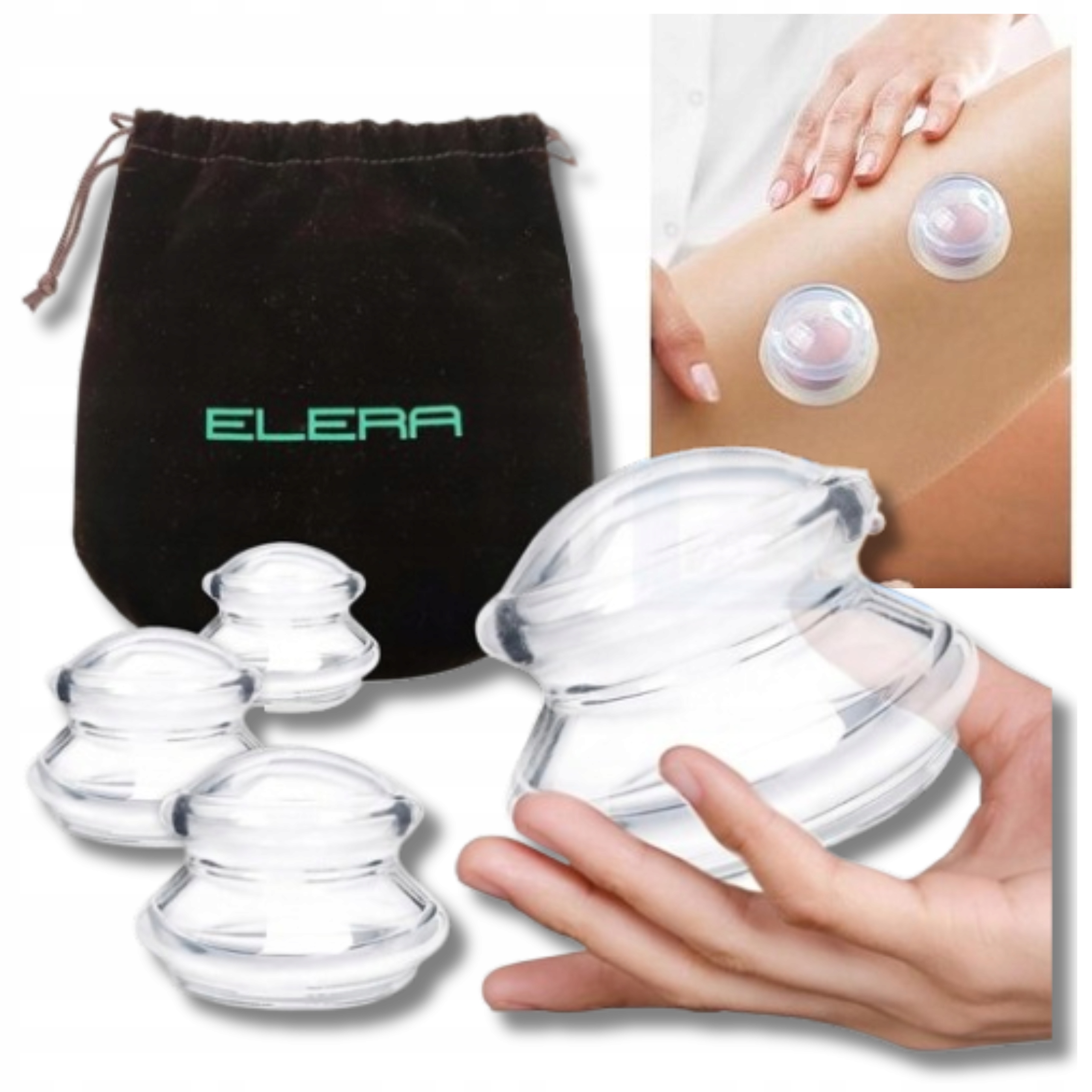 Bańka Do Masażu Chińskie Zestaw 4 szt Silikonowe Do Ciała Antycellulitowe