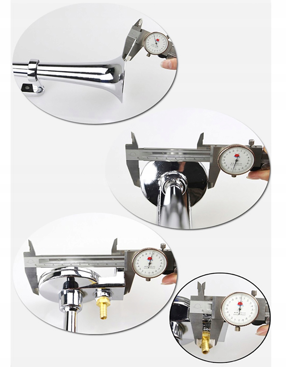 Sygnał klakson pneumatyczna trąbka FANFARA chrom z kompresorem 150dB 12V EAN (GTIN) 5904653726537