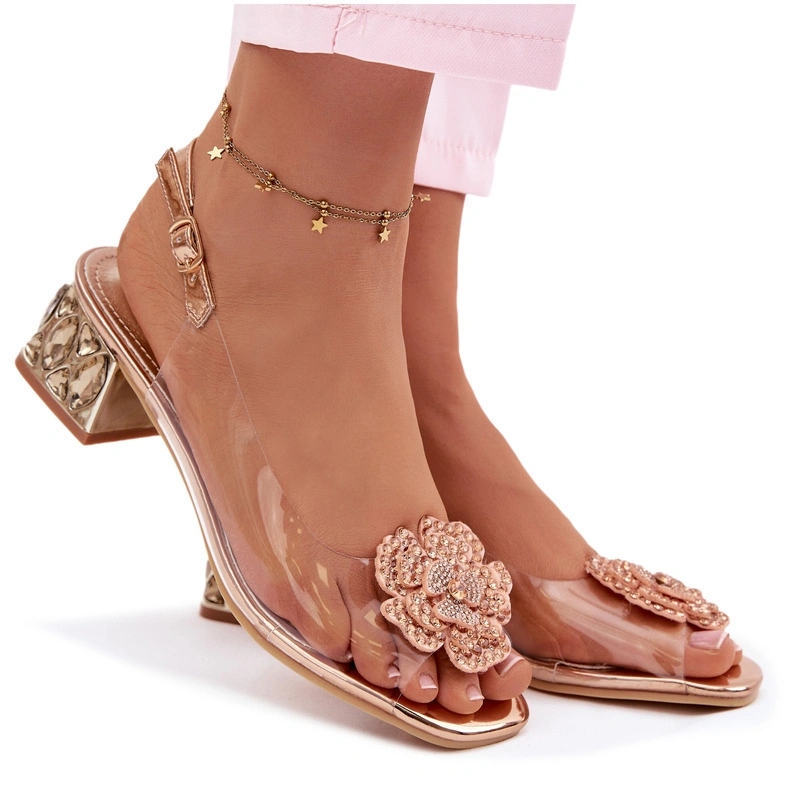 Sandały Transparentne Żelowe Na Obcasie Vinceza 70122 Buty Na Wesele 39