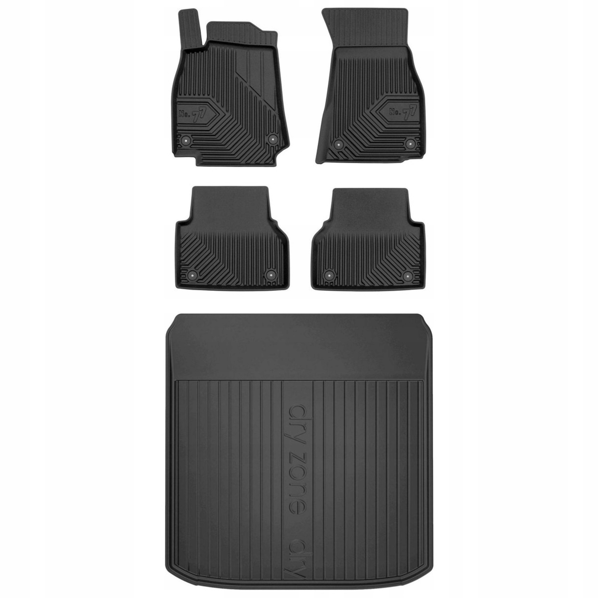 Gumová sada koberčekov a rohože Audi A7 Sportback II od roku 2018 Liftback, s prídavkom