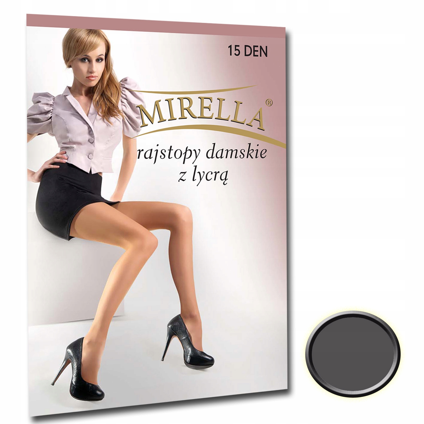 

Mirella Rajstopy damskie Lycra 15den 5 Grafit