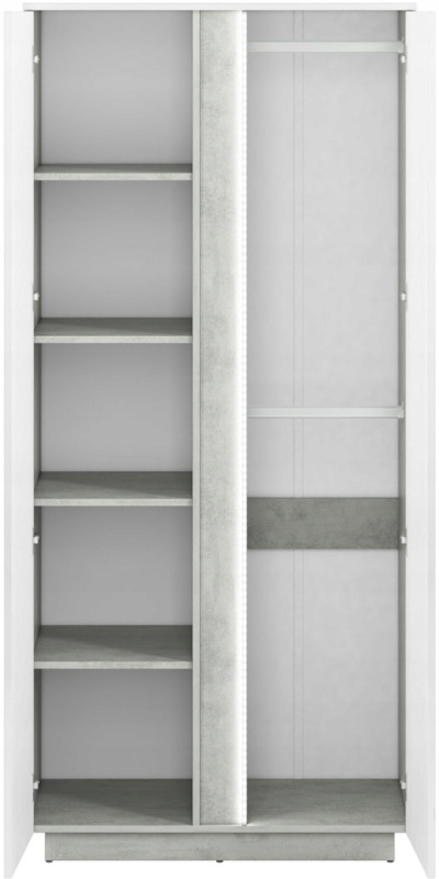 SZAFA DO SALONU SYPIALNI BIAŁA Z LED LUMENS 01 Marka ML Meble