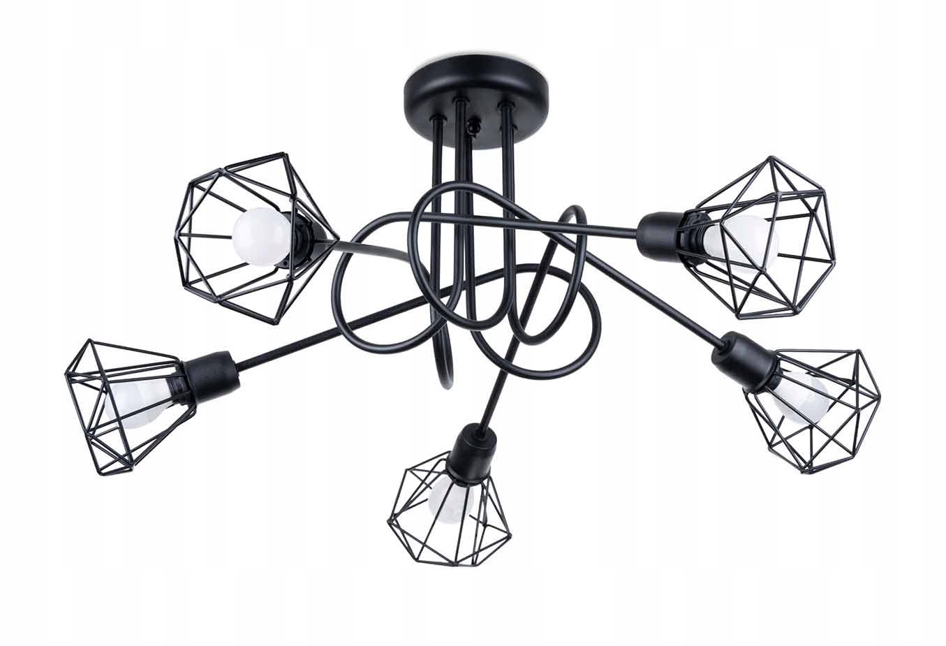 Sollux Luster Artemis čierny industriálny 5xE14 kovový IP20
