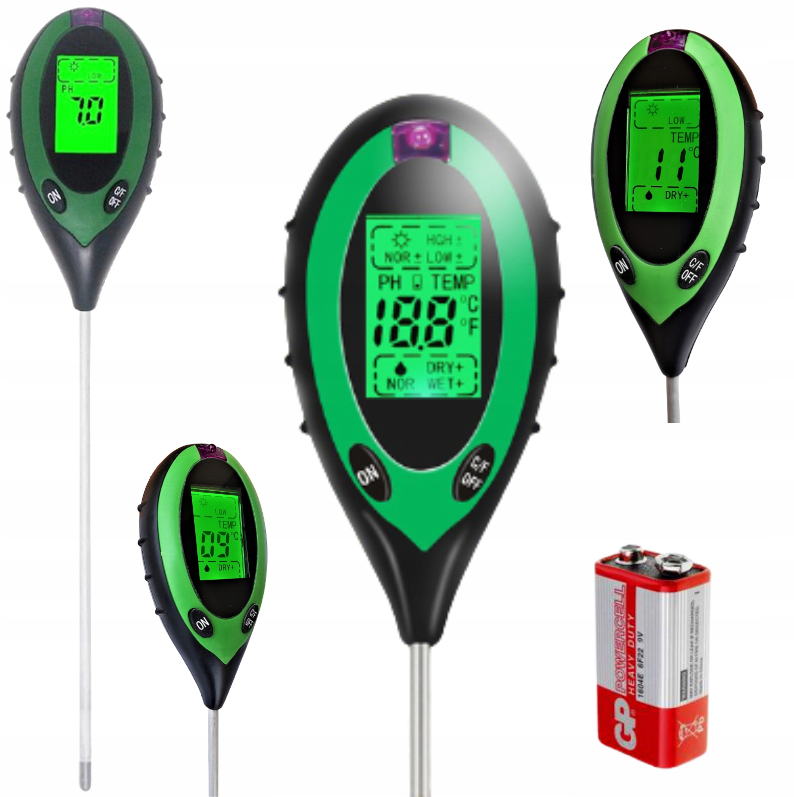 

Kwasomierz Miernik pH gleby Tester ogrodniczy 4w1