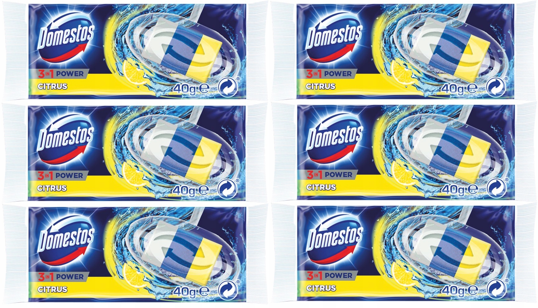 

Domestos Power 3w1 Kostka Wc Citrus Zapas Wkład x6