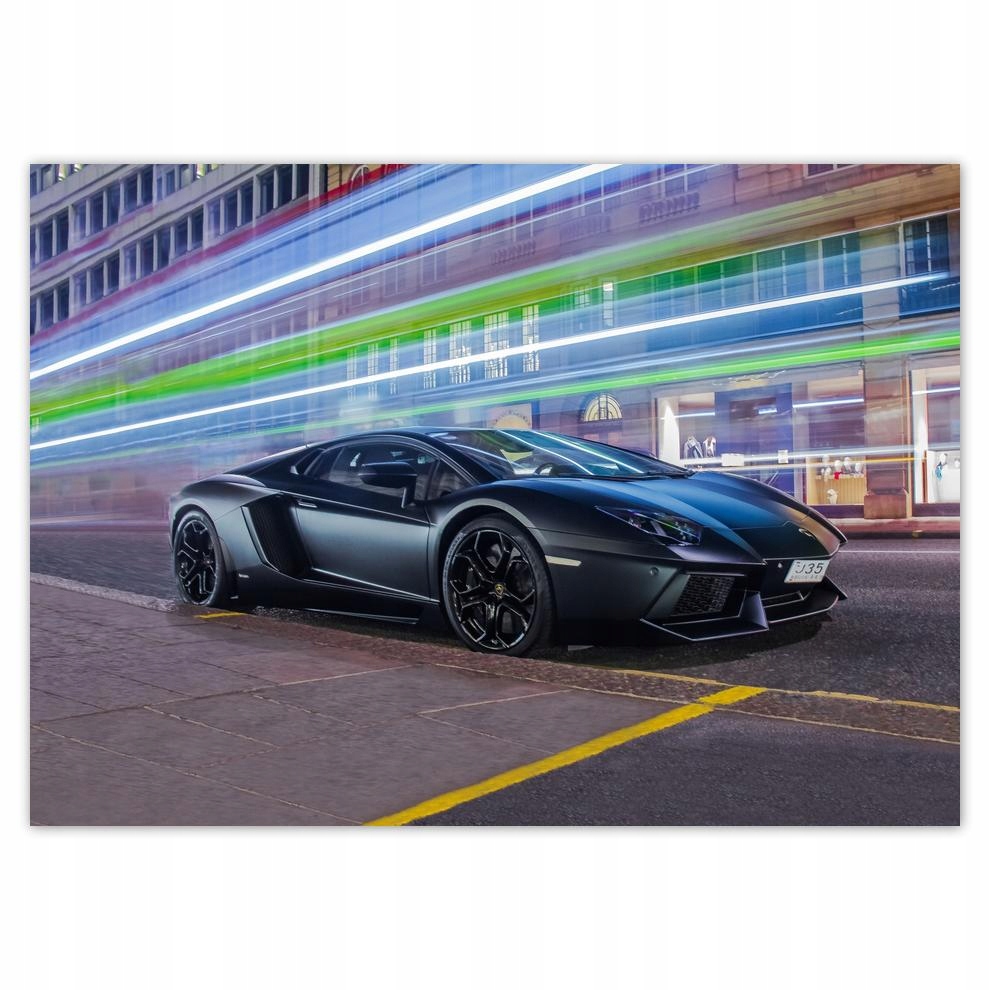 

Plakat 70x50 Szybkie auto mknie nocą