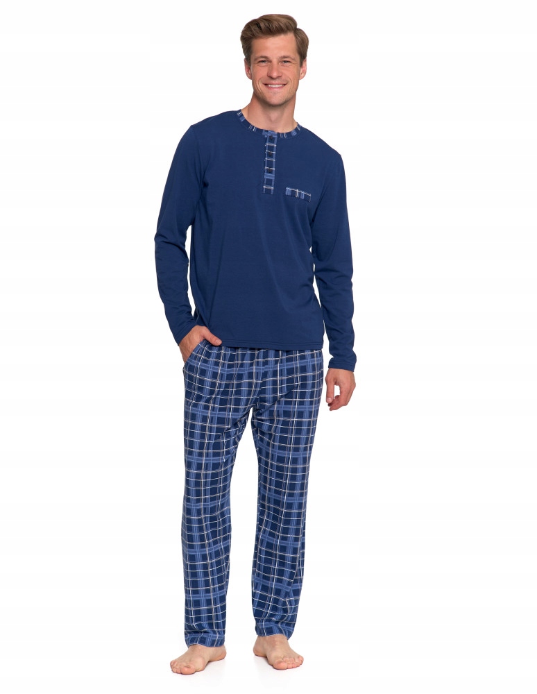 Moraj piżama męska w kratkę długi rękaw