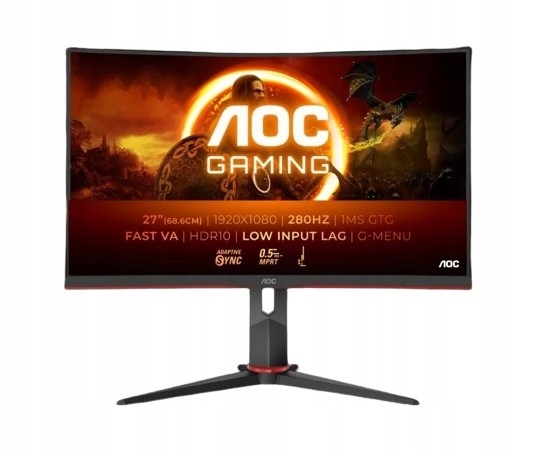 Aoc Monitor C27G2Z3 27 cali Zakrzywiony Fast Va 280Hz