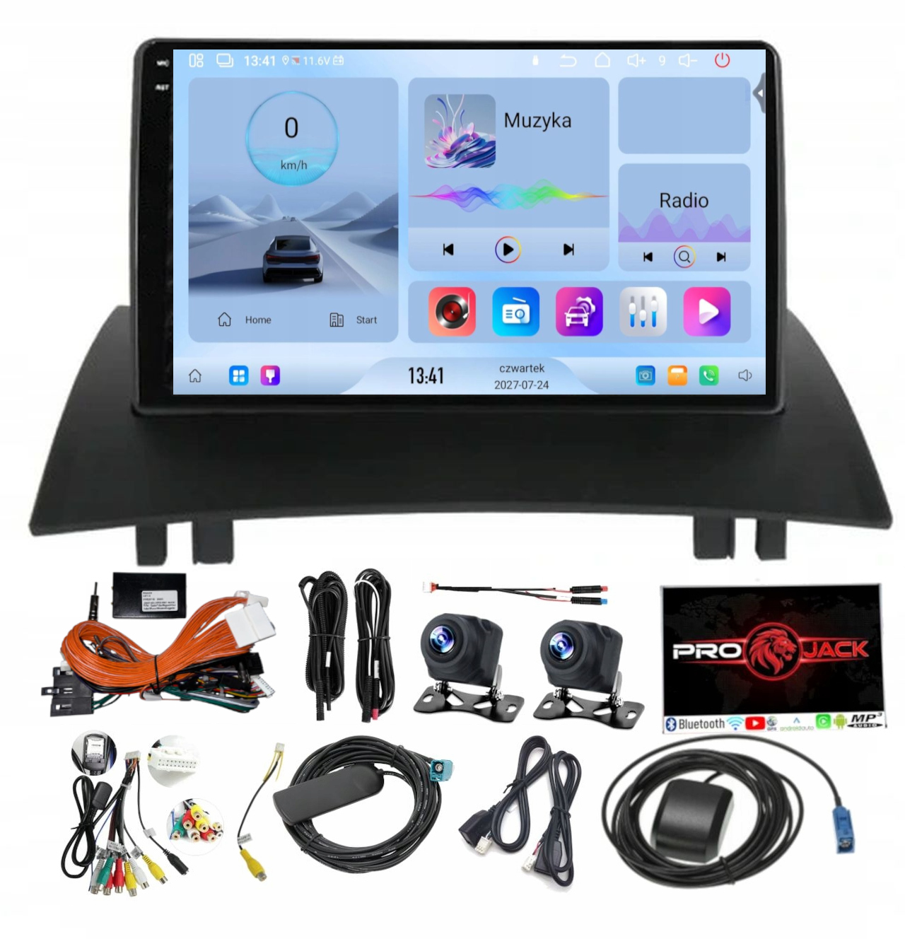 Navigační Rádio Carplay Android Renault Megane 2002-09 Usb 4GB 64GB Sim