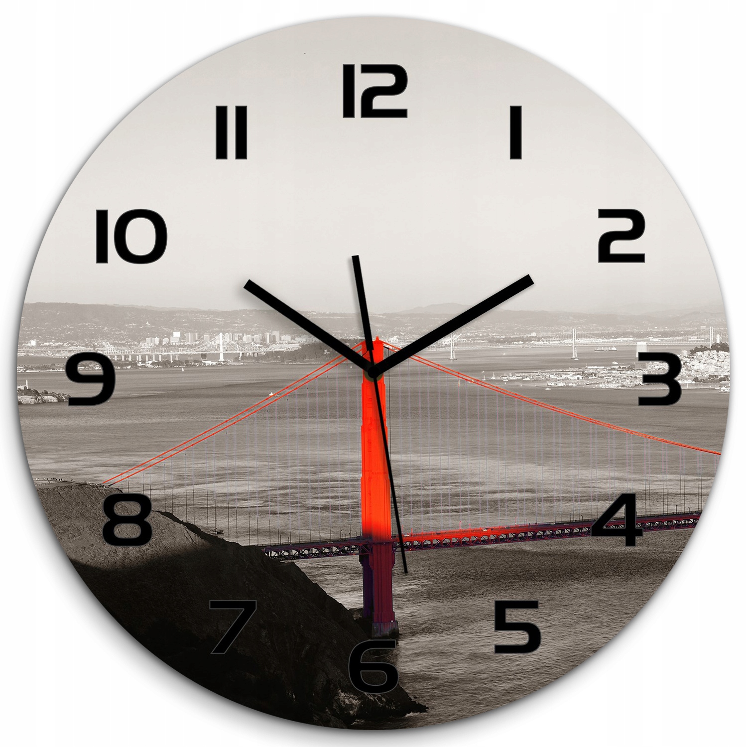 

Wiszący szklany zegar Most San Francisco fi 60 cm
