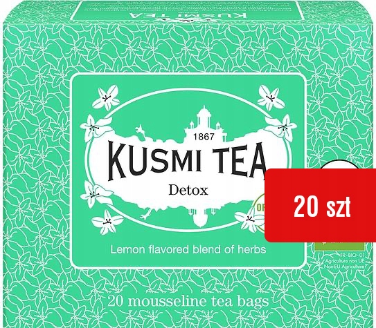 Detox Kusmi Tea sáčky 20 ks Zelený čaj Čistící maté Citron