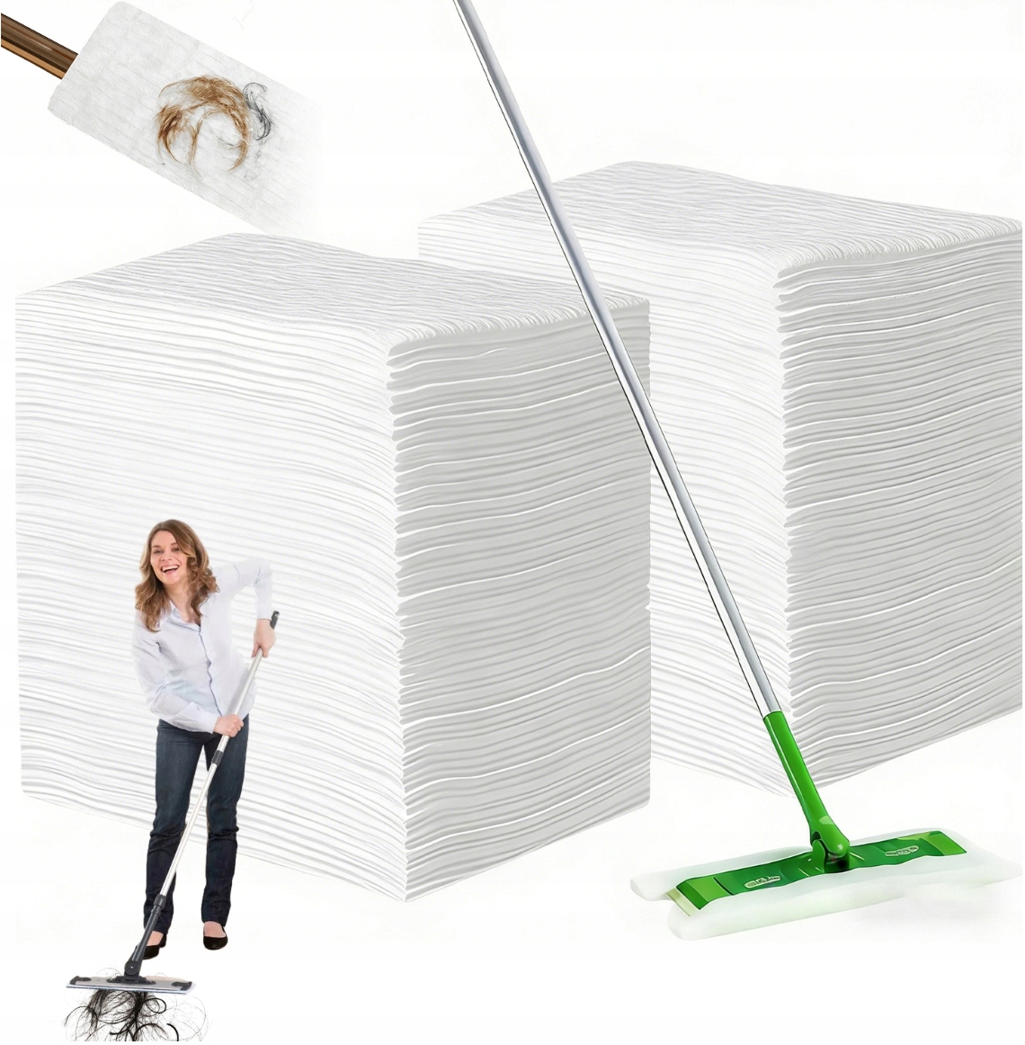 Na Jedno Použití Utěrky Na Mop 160 Ks 20X30CM suché vložky Čisté A Suché
