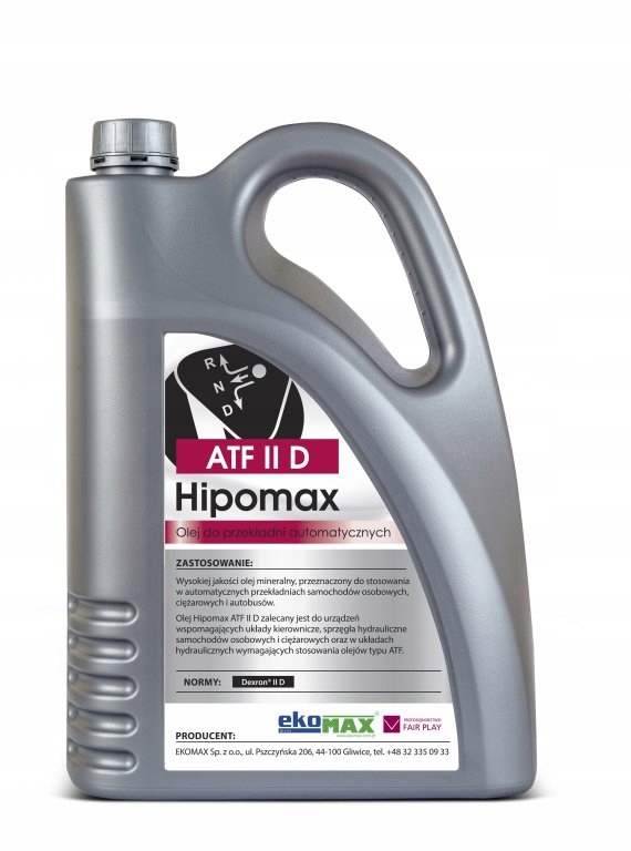 

Ekomax Hipomax Atf II D 5L Olej przekładniowy