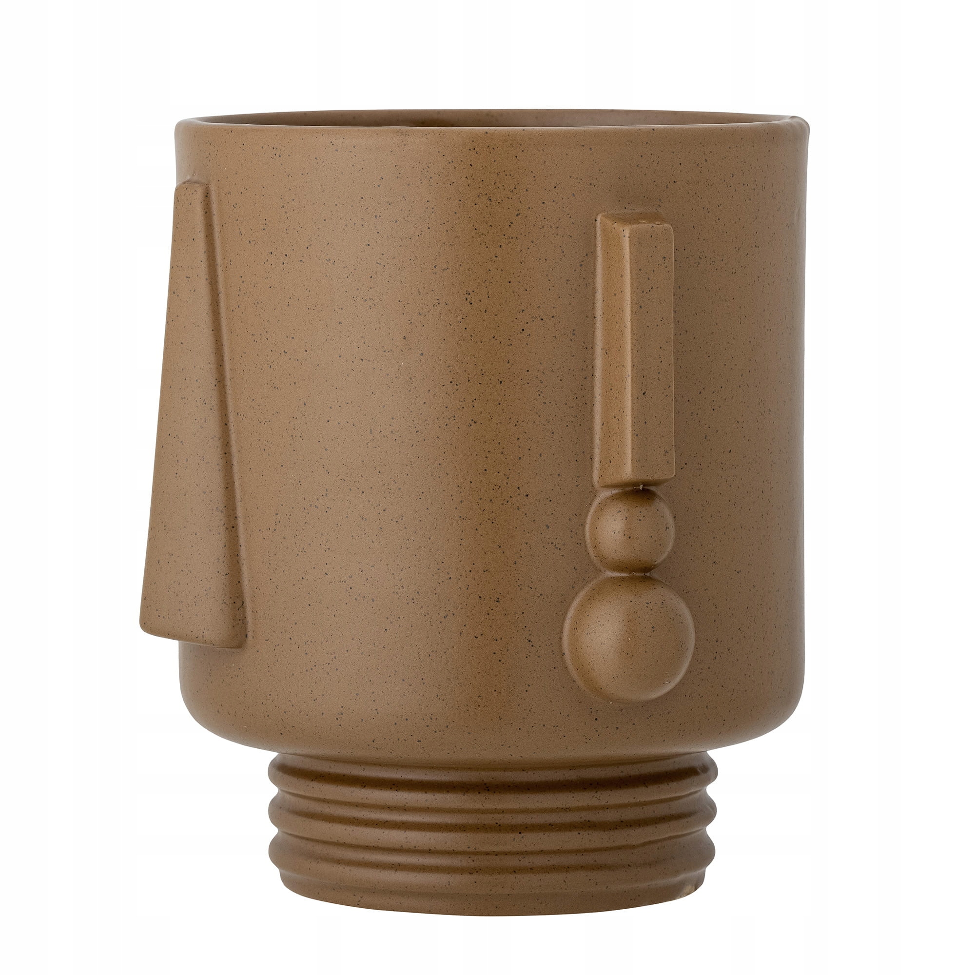 Bloomingville Guxim květináč kameninový hnědý obličej 20,5 cm