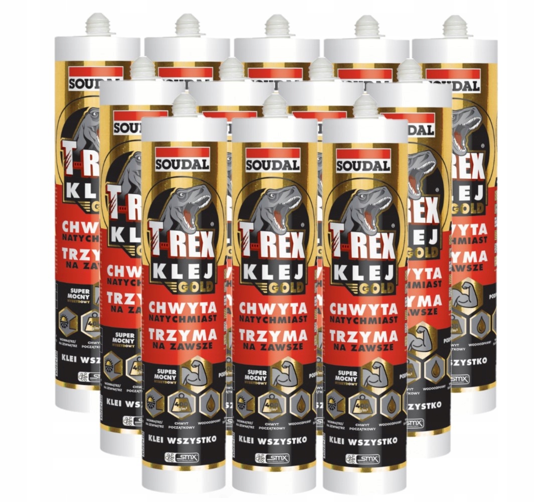 12 x Soudal T-Rex Gold klej montażowy