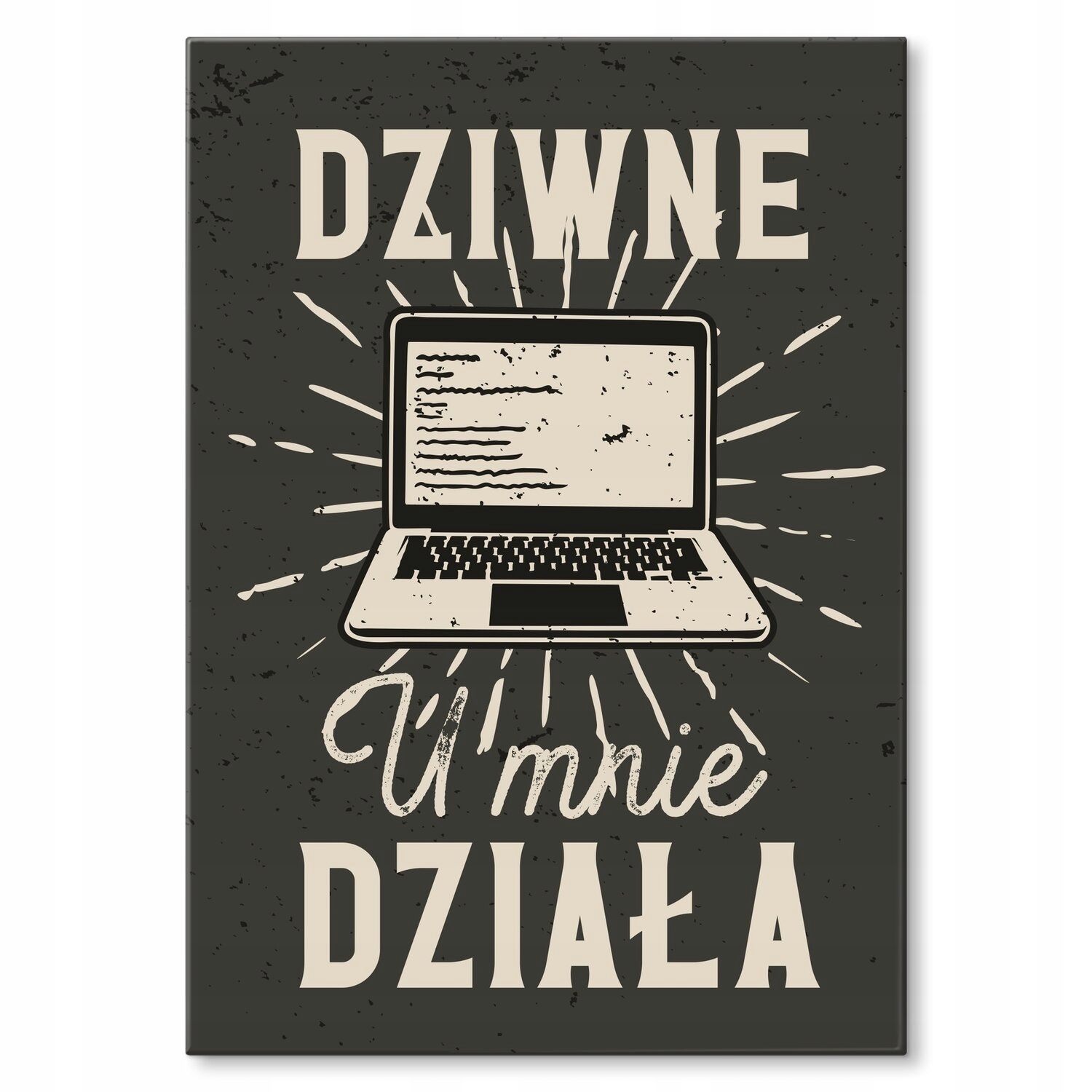 Kovový plakát U mě divně funguje Dárek 22 x 31 cm